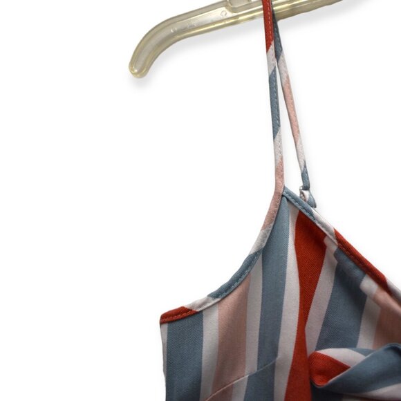 Romeo + Juliet Couture Jumpsuit M Womens Striped Pastel Polyester Blend Flare - Picture 4 of 9